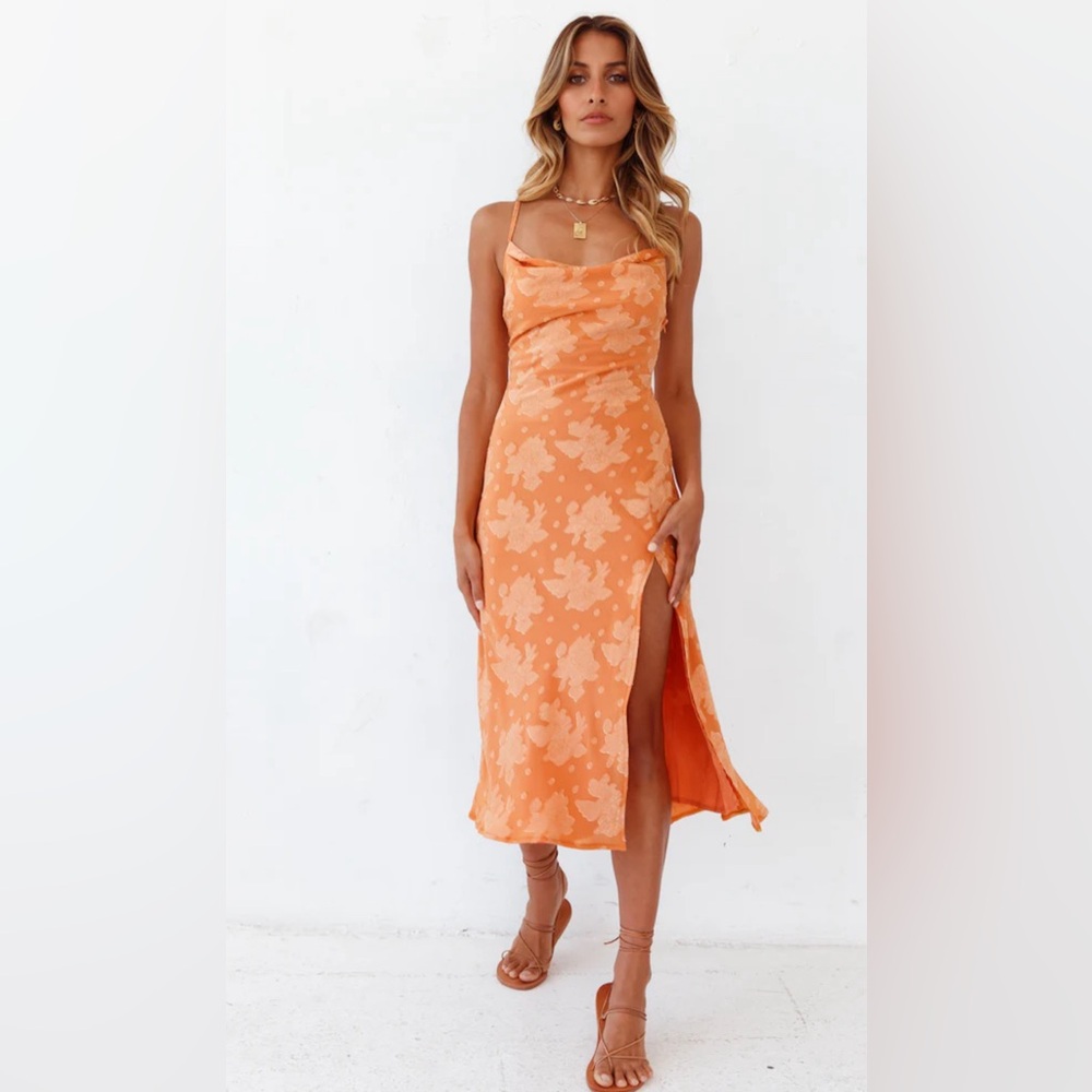 Orange Midi Dress